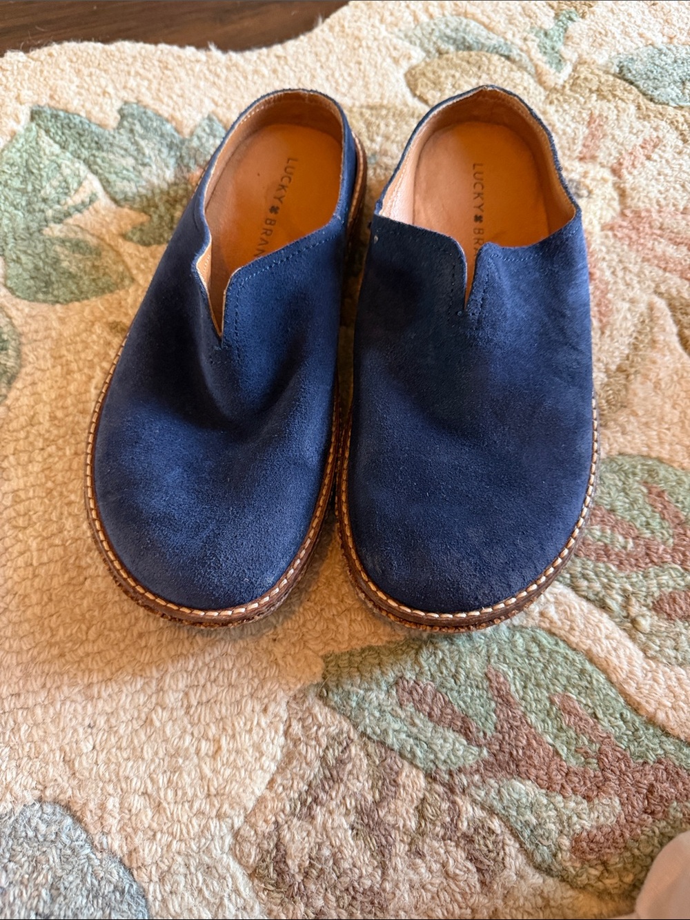 Lucky Brand Navy Suede Slip-On Loafers